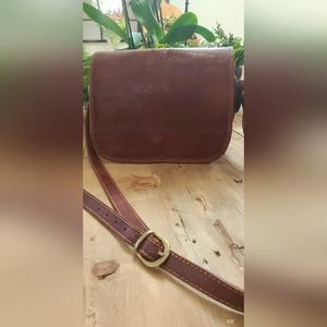 Italian Genuine Brown Leather Crossbody bag